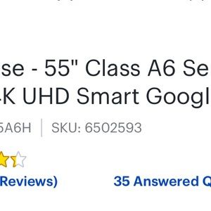 Hisens Tv 55" Smart tv 4k